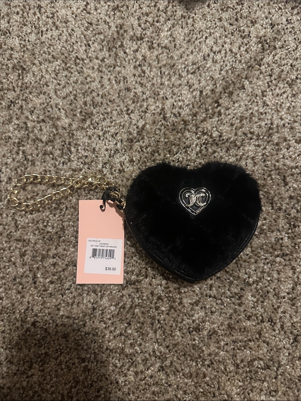 Juicy Couture Black Fur Wristlet